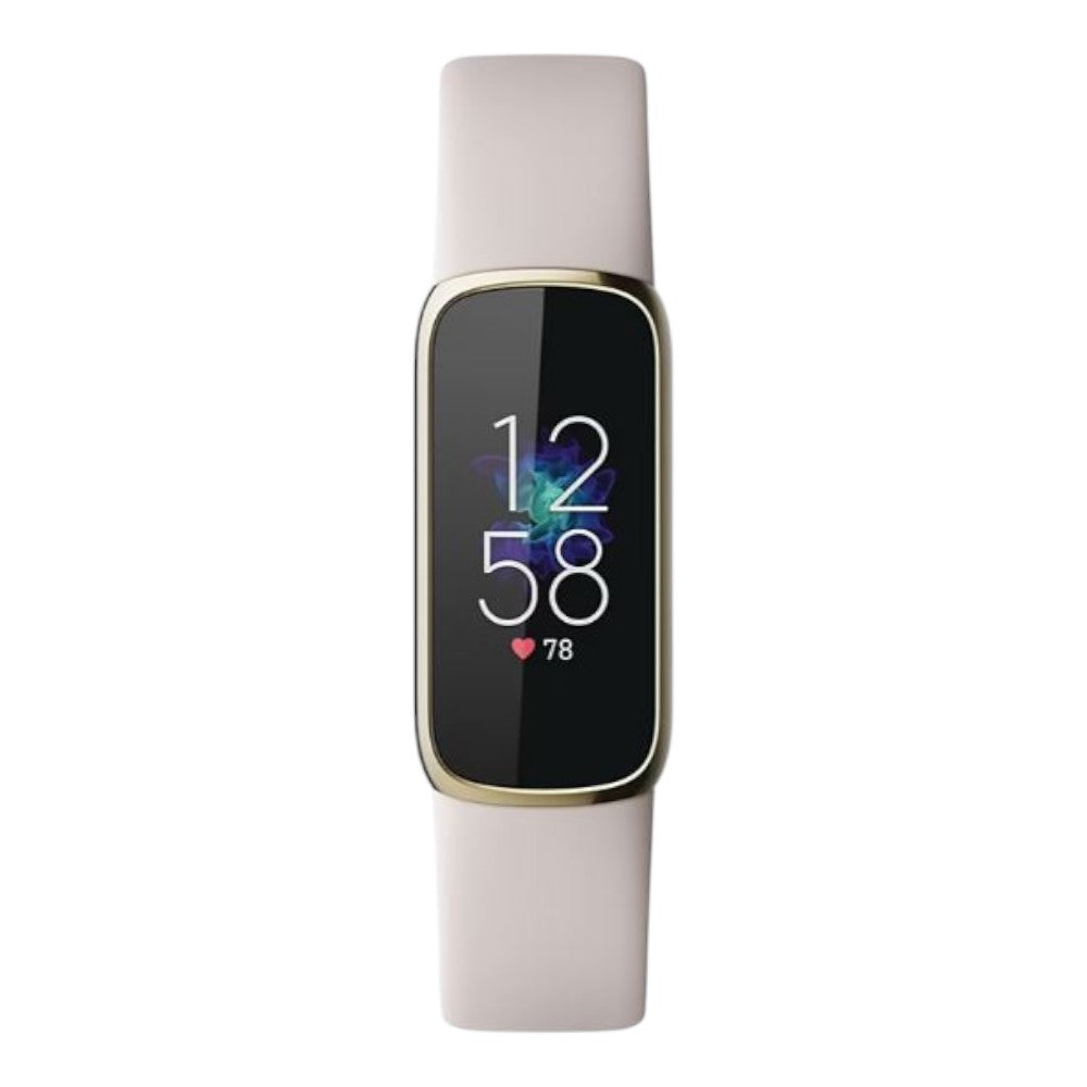 Fitbit Luxe Fitness and Wellness Tracker Bundle with One-Size Band and Bonus Small Band - Lunar White