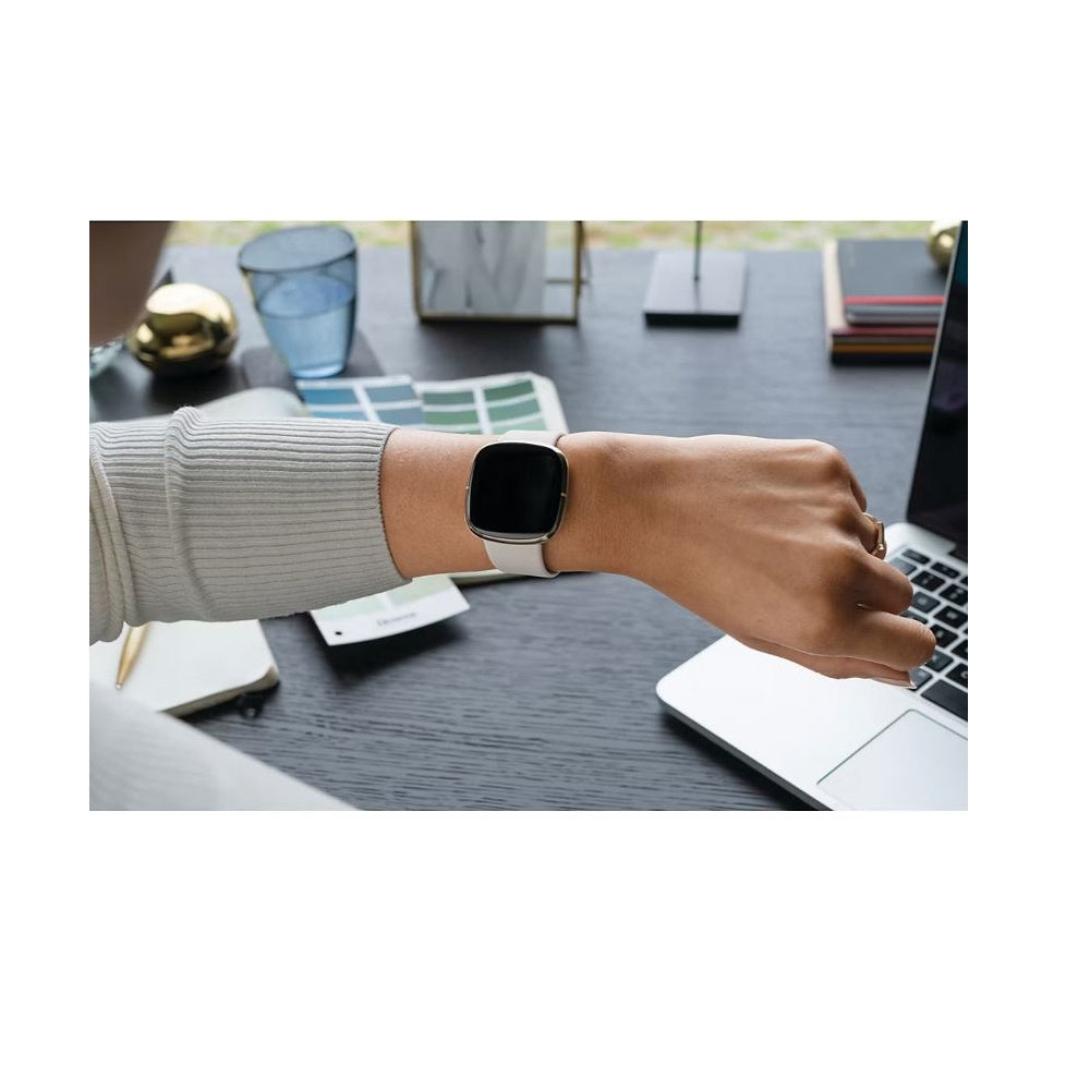 Fitbit Sense Advanced Smartwatch with Bonus Bands - Lunar White FB512GLWTS-BNDL