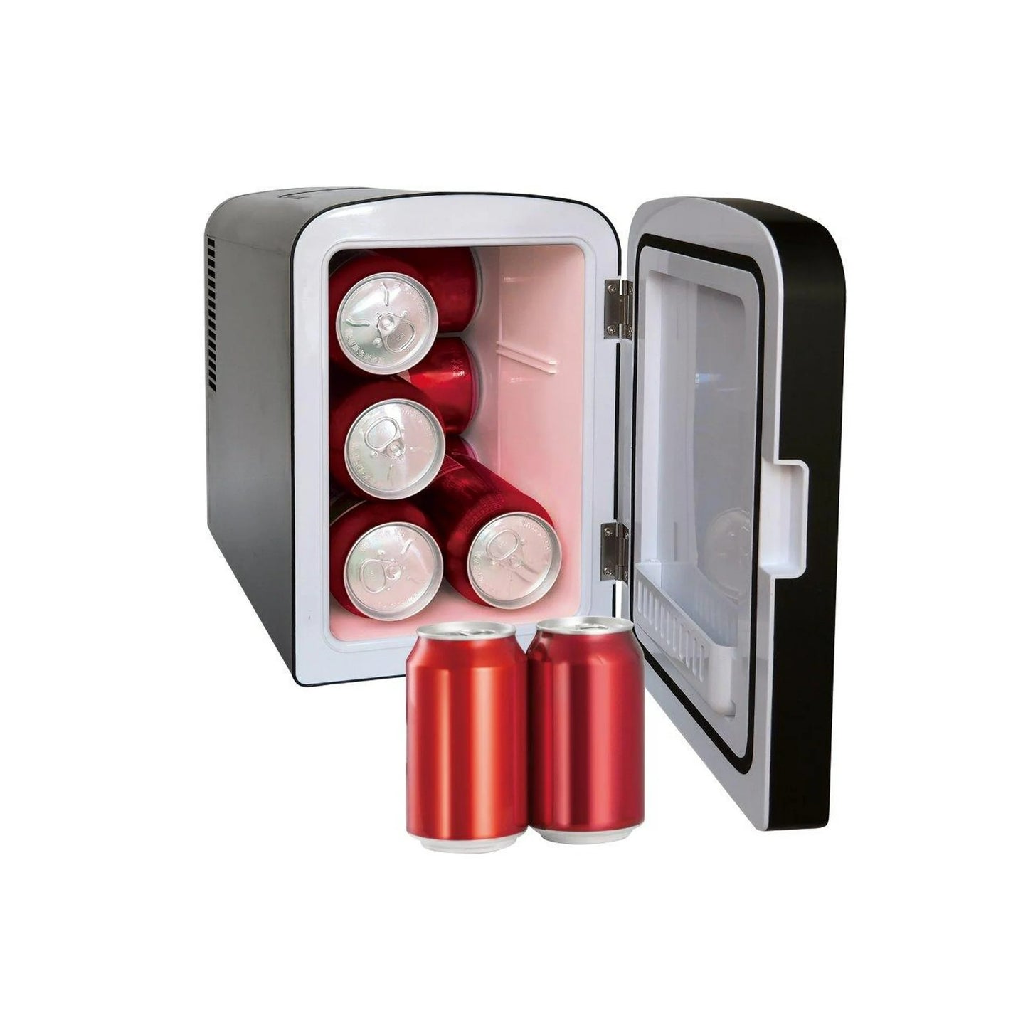 Frigidaire 12 in. 1 cu. ft. 9-Can 6-Liter Beauty Light Up Mini Refrigerator EFMIS209-BLACK includes 12v car adapter & 110v home power cord