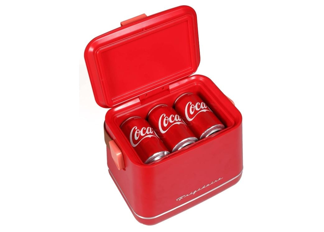 Frigidaire 6-Can Retro 4-Liter Top-Opening Portable Beverage Mini Fridge/Cooler EFMIS308-RED