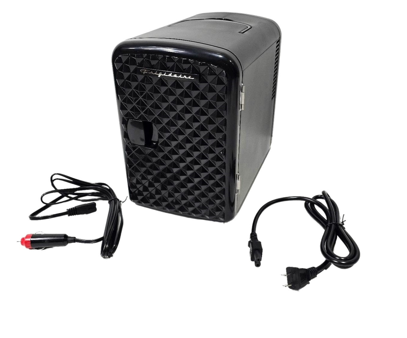Frigidaire 9-Can Mini Retro Beverage Fridge Diamond Door EFMIS222-Black