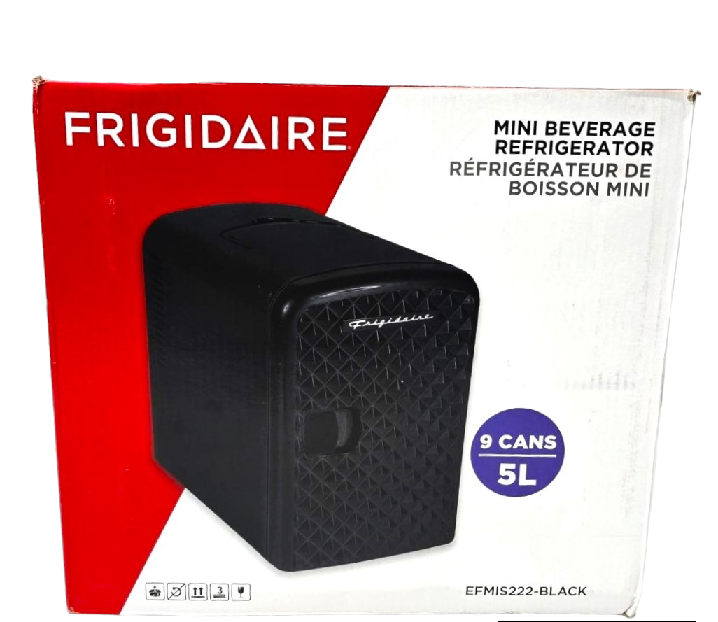 Frigidaire 9-Can Mini Retro Beverage Fridge Diamond Door EFMIS222-Black