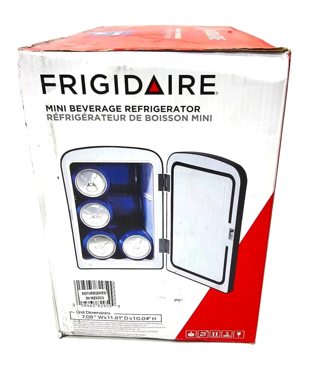 Frigidaire 9-Can Mini Retro Beverage Fridge Diamond Door EFMIS222-Black