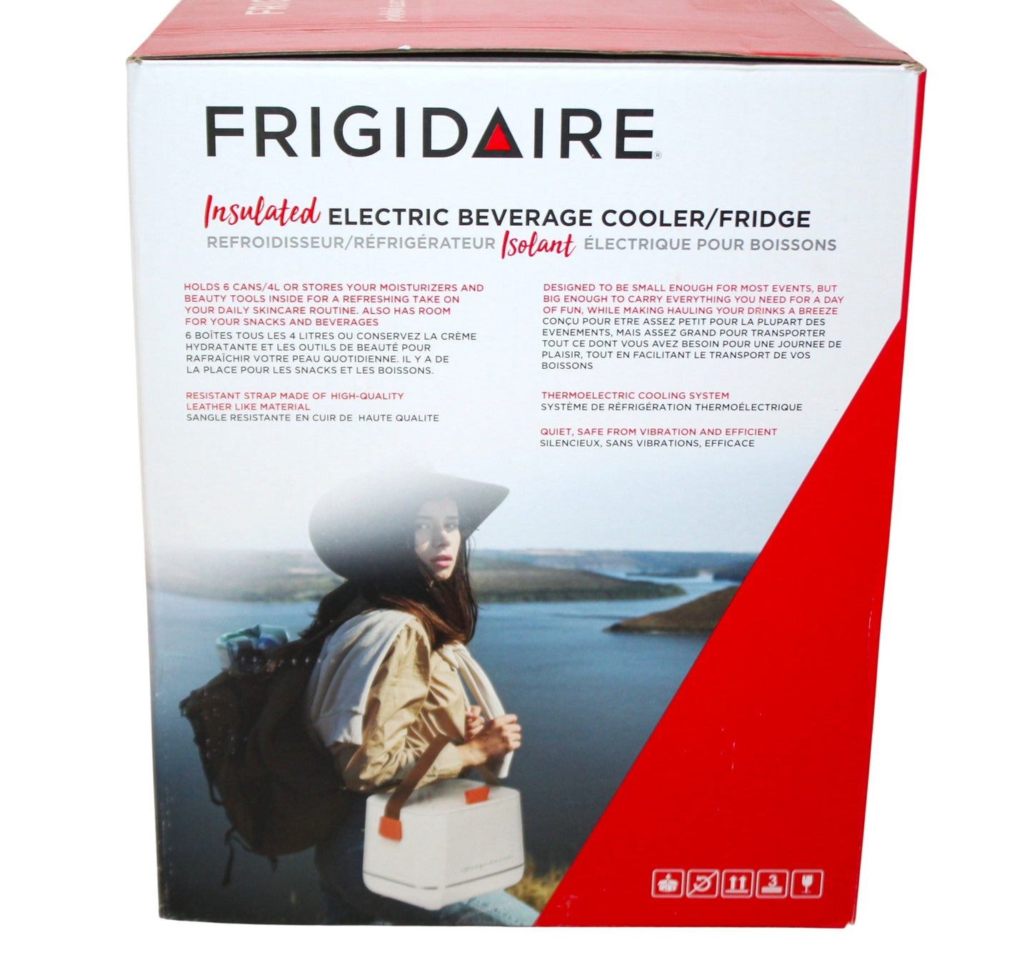 Frigidaire 6-Can Retro Top-Opening Portable Beverage Mini Fridge/Cooler EFMIS308-WHITE Certified Refurbished