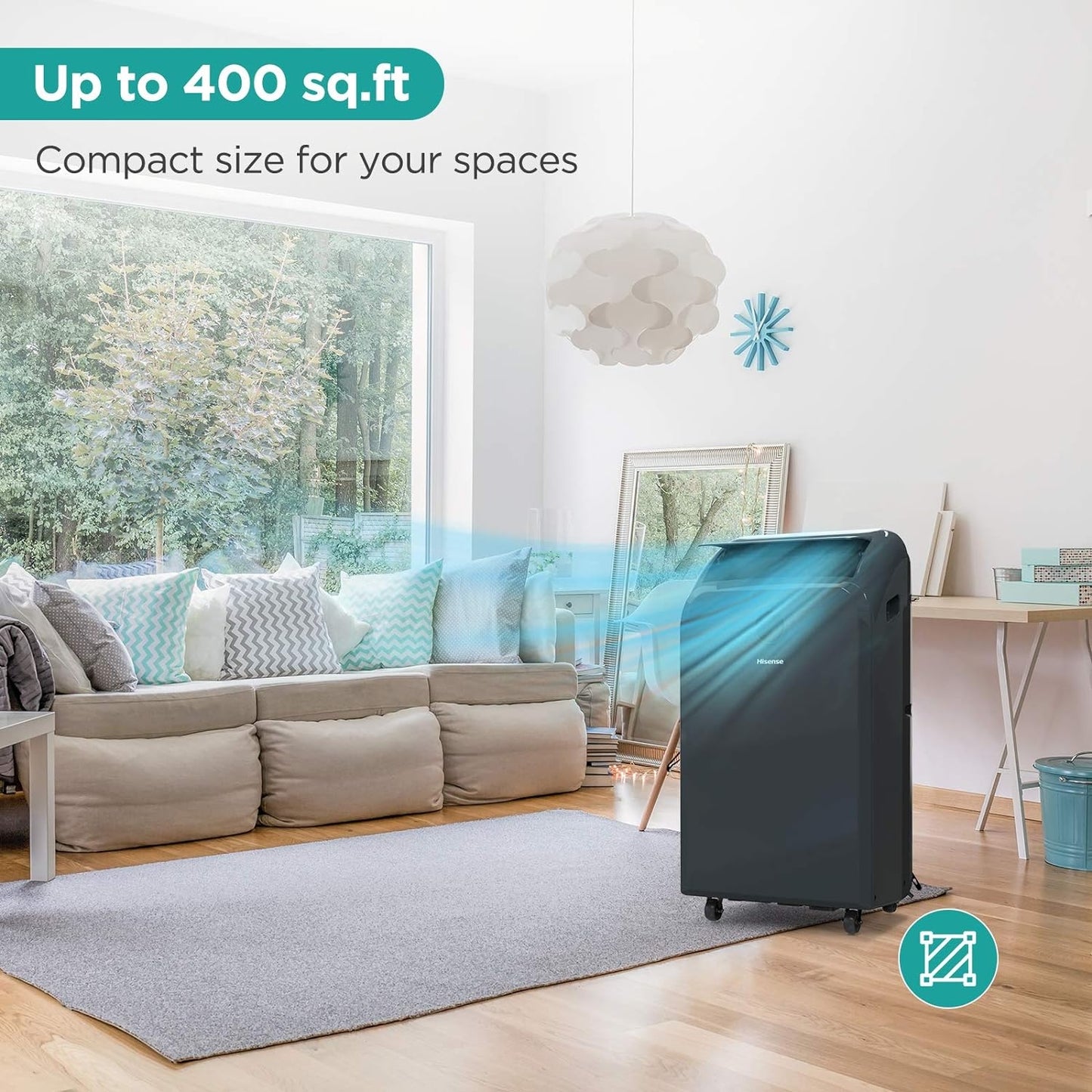 Hisense 9000-BTU 400 sq.ft. Ultra-Slim 115v Portable Air Conditioner with Remote
