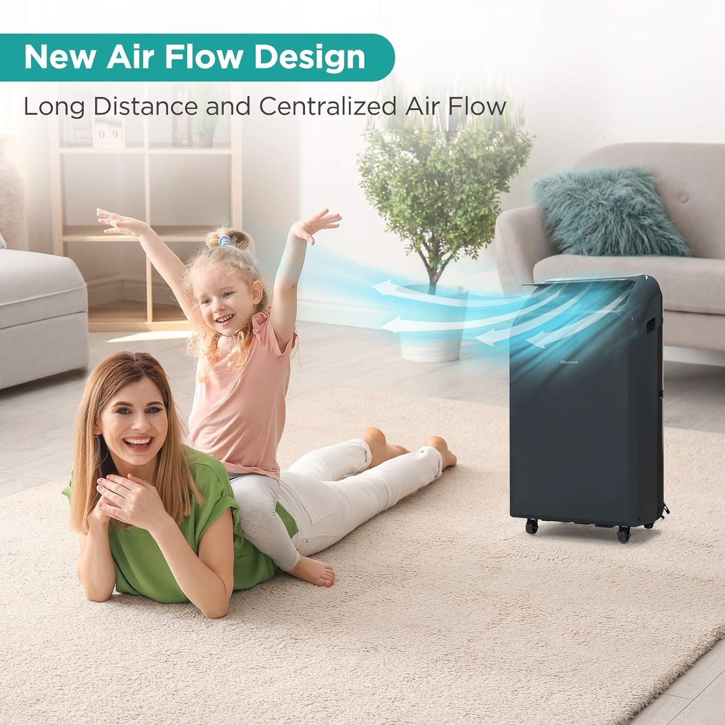 Hisense 9000-BTU 400 sq.ft. Ultra-Slim 115v Portable Air Conditioner with Remote