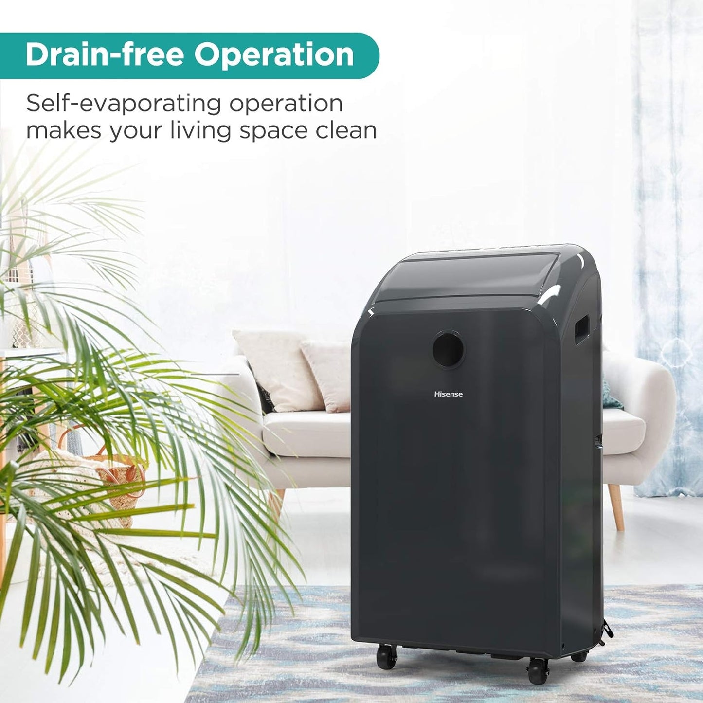 Hisense 9000-BTU 400 sq.ft. Ultra-Slim 115v Portable Air Conditioner with Remote