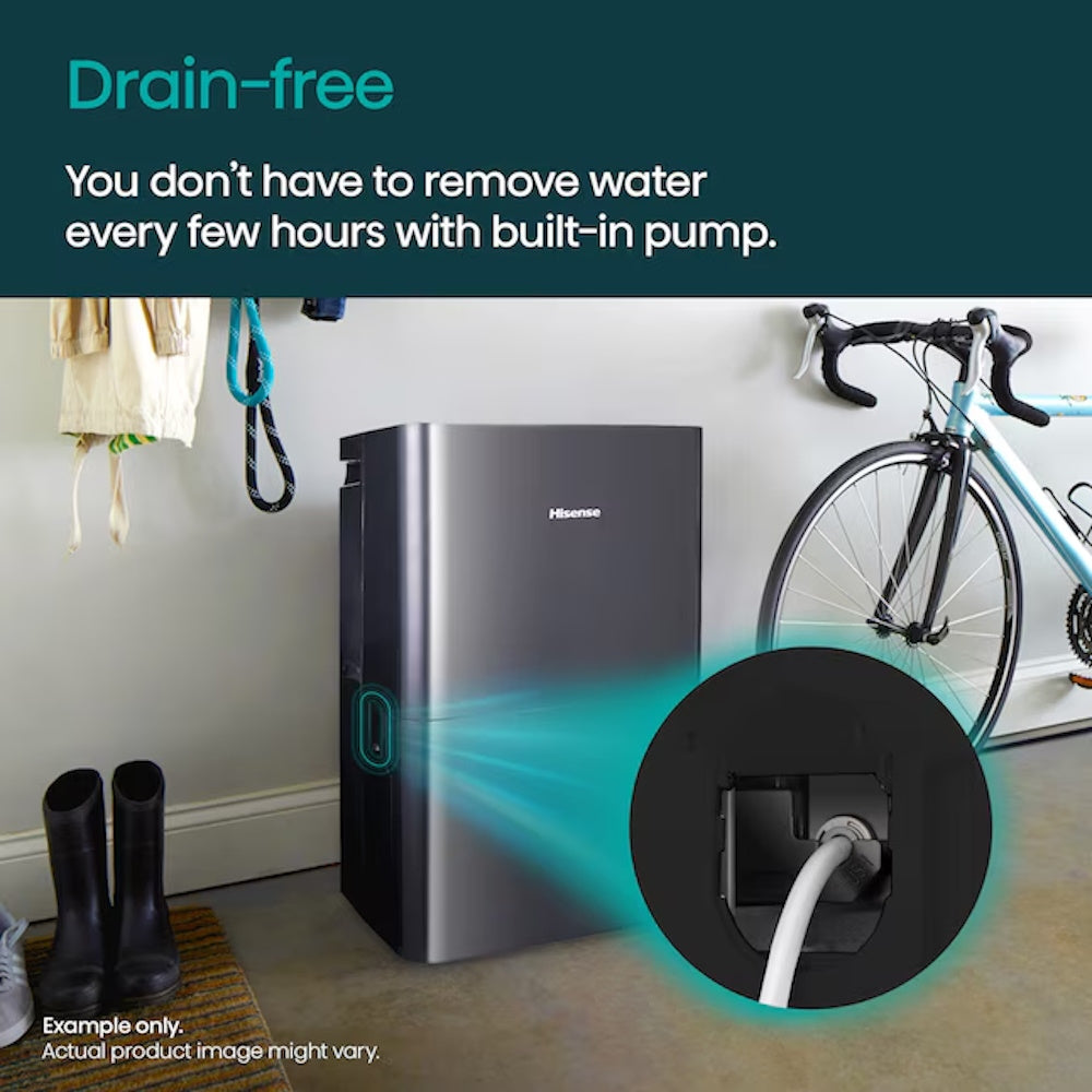 Hisense 50-Pint 3-Speed Built-in Pump Dehumidifier DH7021KP1G Energy Star