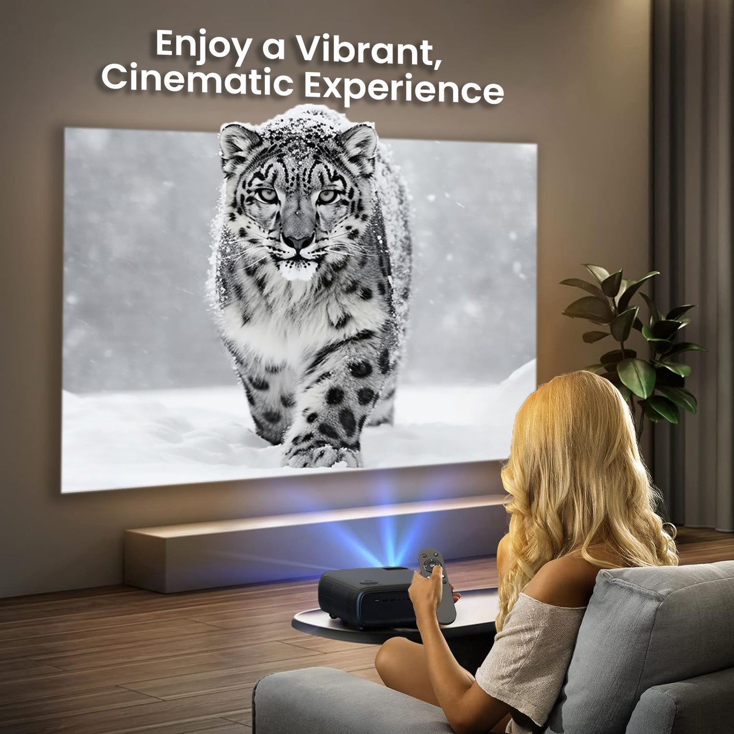 Onn HD 1080p LCD Home Theater Projector Streaming Ready, 32" - 210" image size