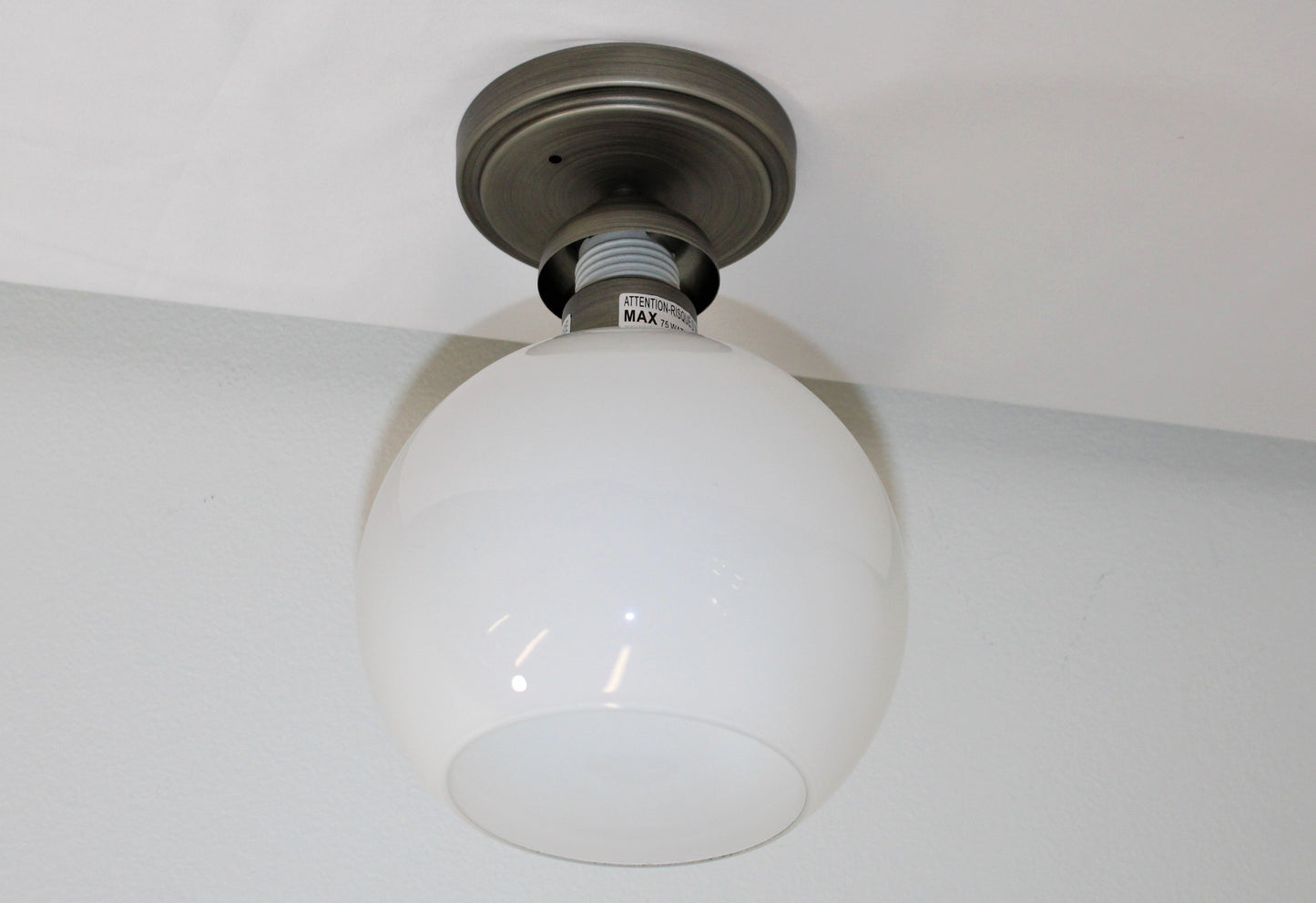 Sunset Lighting Chauncey 1-Light Semi Flush Steel Gray w/ White Glass F27001-59