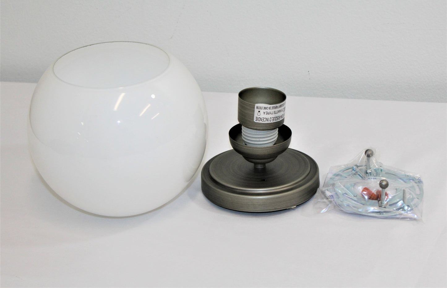 Sunset Lighting Chauncey 1-Light Semi Flush Steel Gray w/ White Glass F27001-59