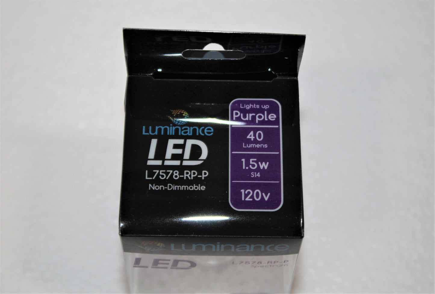 Luminance A19 Non-Dimmable E26 LED 1.5W Light S14 Bulb Purple L7578-RP-P