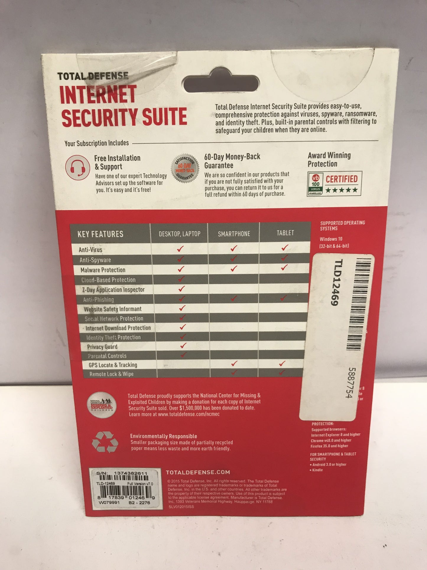 Total Defense Internet Security 3x Devices TLD-12469