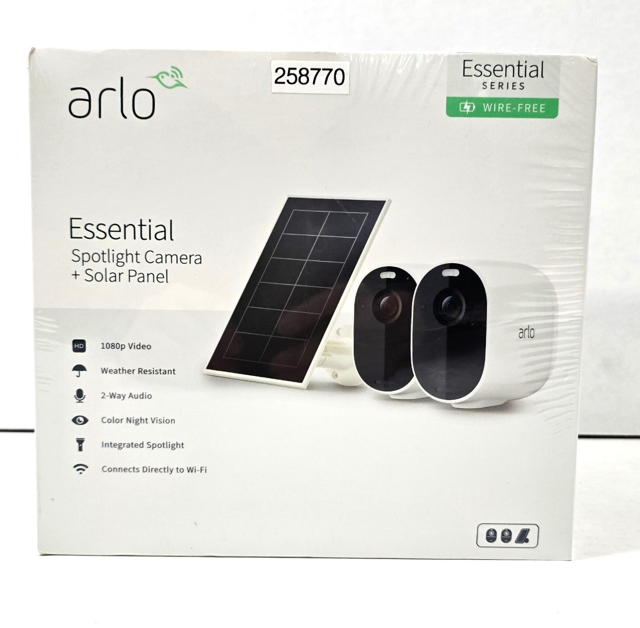 Arlo Essential 1080p Wireless Security Cameras with Solar Panel, 2-pack VMK2230-100NAS