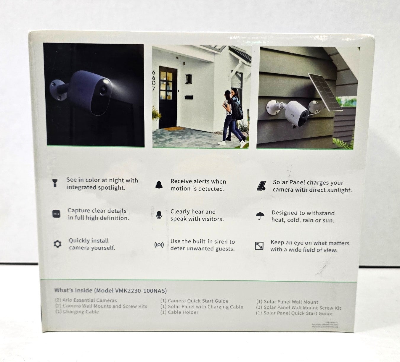 Arlo Essential 1080p Wireless Security Cameras with Solar Panel, 2-pack VMK2230-100NAS