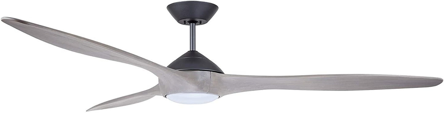 kathy ireland HOME by Luminance Lindbergh Eco 72-in Graphite LED Indoor Propeller Ceiling Fan with Light Wall-mounted 3-Blade CF315TM72GRT