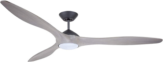 kathy ireland HOME by Luminance Lindbergh Eco 72-in Graphite LED Indoor Propeller Ceiling Fan with Light Wall-mounted 3-Blade CF315TM72GRT