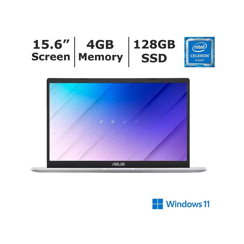 ASUS L510 15.6" FHD Student Laptop - Intel Celeron N4020 4GB/128GB eMMC Storage, Win11 Home S Mode, White L510MA-PS04-W