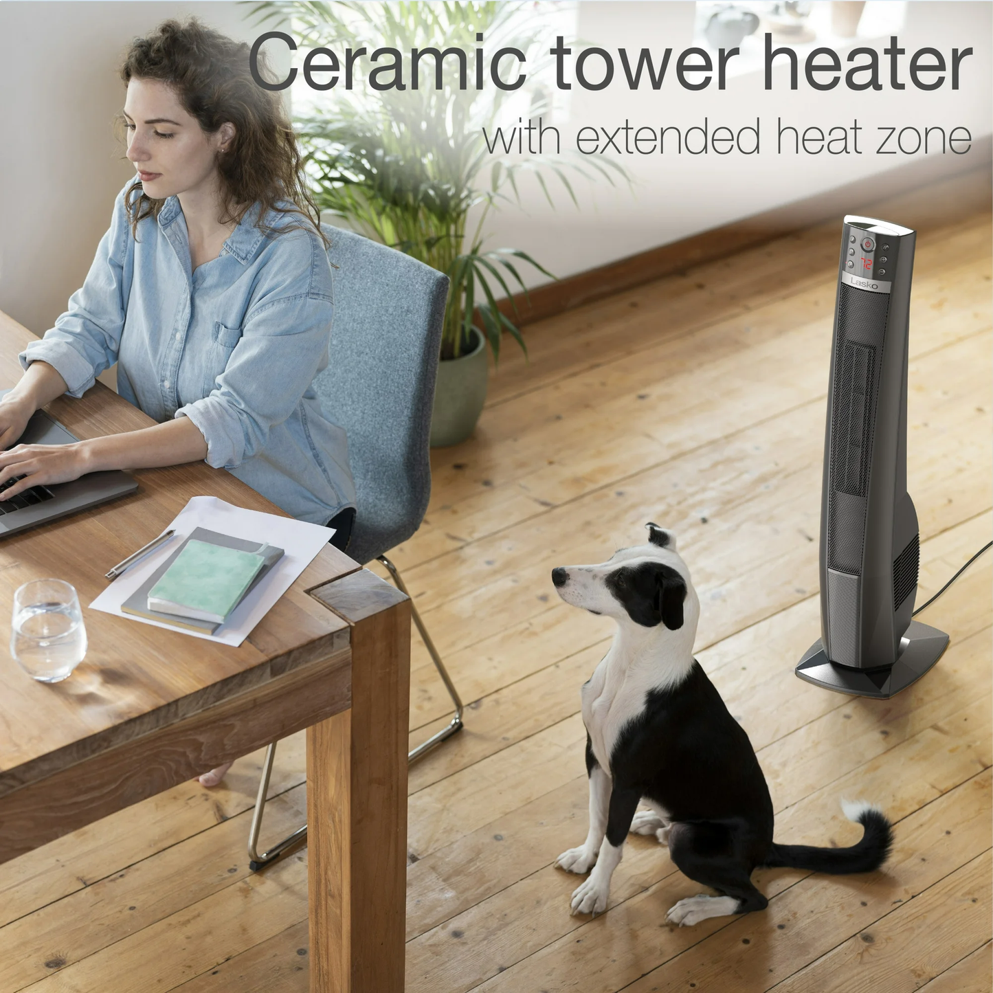 Lasko 32" Ceramic Tower Space Heater CT32791 1500W Remote Control Black 8-hour auto-off timer - CT32791