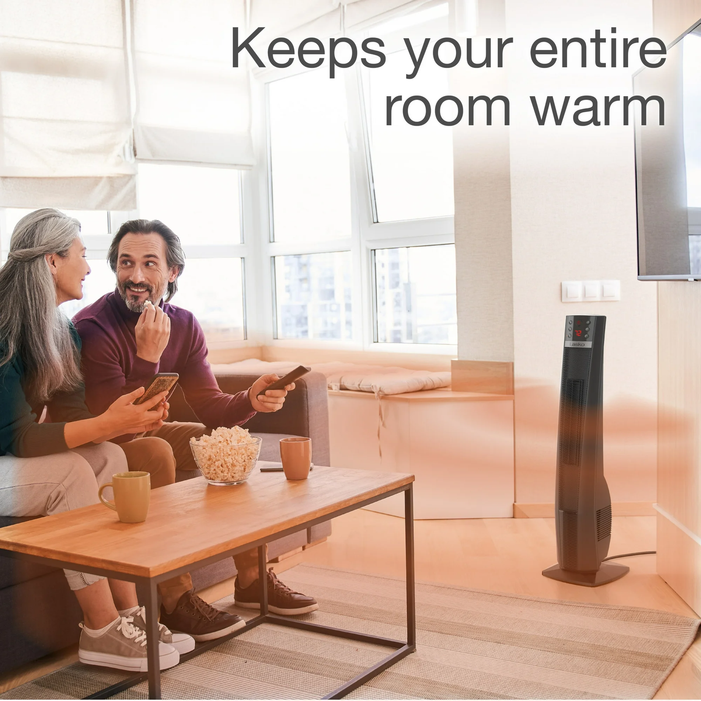 Lasko 32" Ceramic Tower Space Heater CT32791 1500W Remote Control Black 8-hour auto-off timer - CT32791
