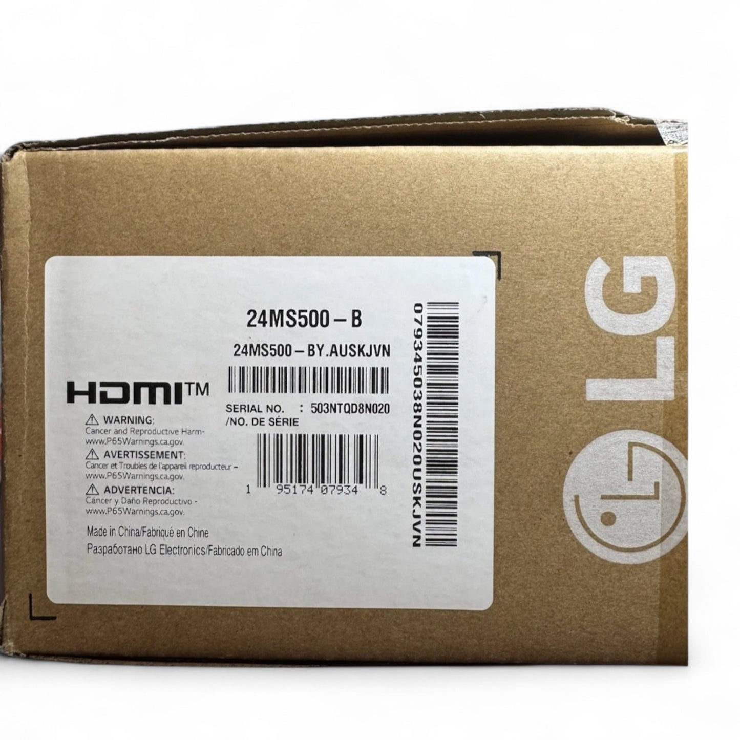 LG 24MS500-B 24 inch IPS FHD 1920x1080 100Hz 5ms HDMI Borderless Design Monitor