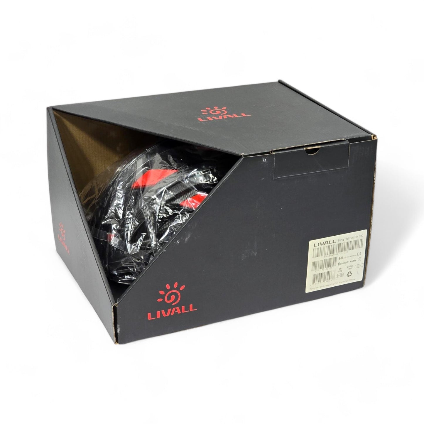 Livall BH100 Bling Biking Cycling Smart Helmet w/ Volume Control LED Turn Signals, Red, Large BH100-15006