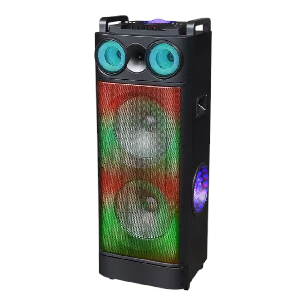 QFX Portable Party Speaker with TWS, Bluetooth and Liquid Motion Circle Lights LMS-1234