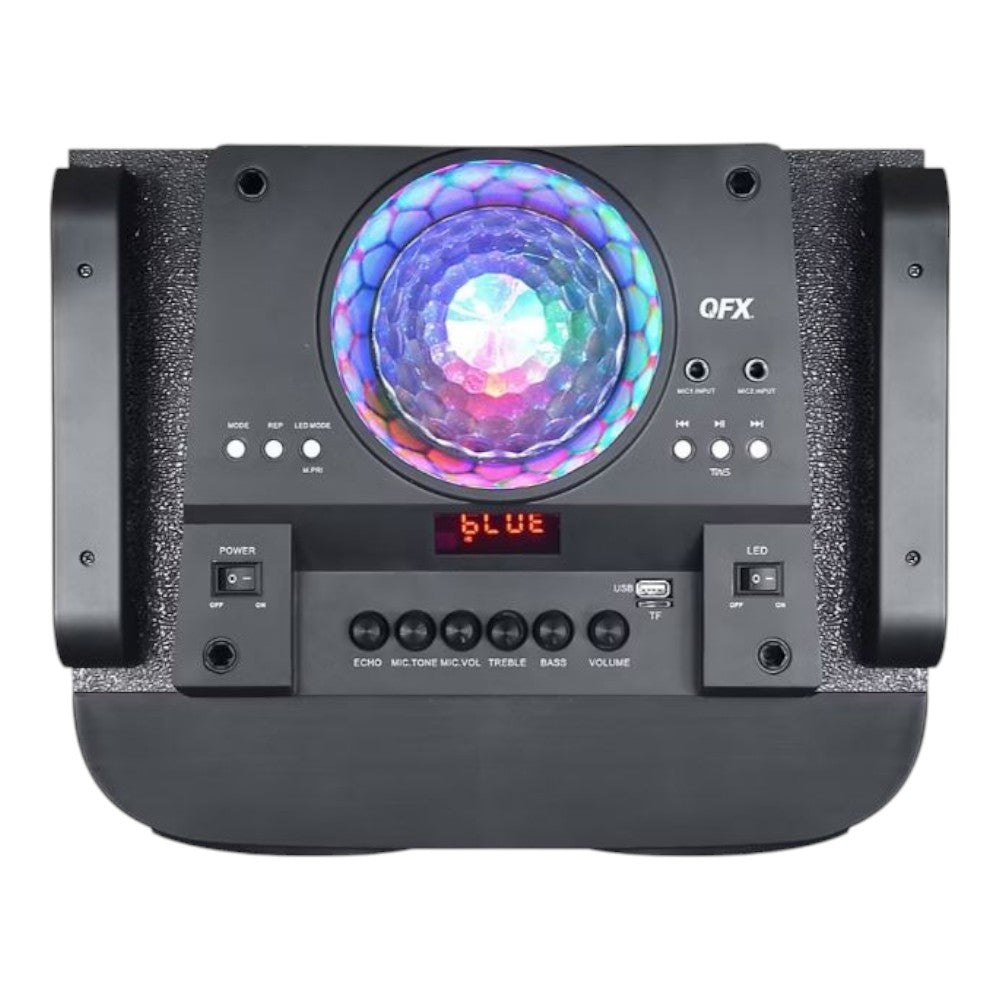 QFX Portable Party Speaker with TWS, Bluetooth and Liquid Motion Circle Lights LMS-1234