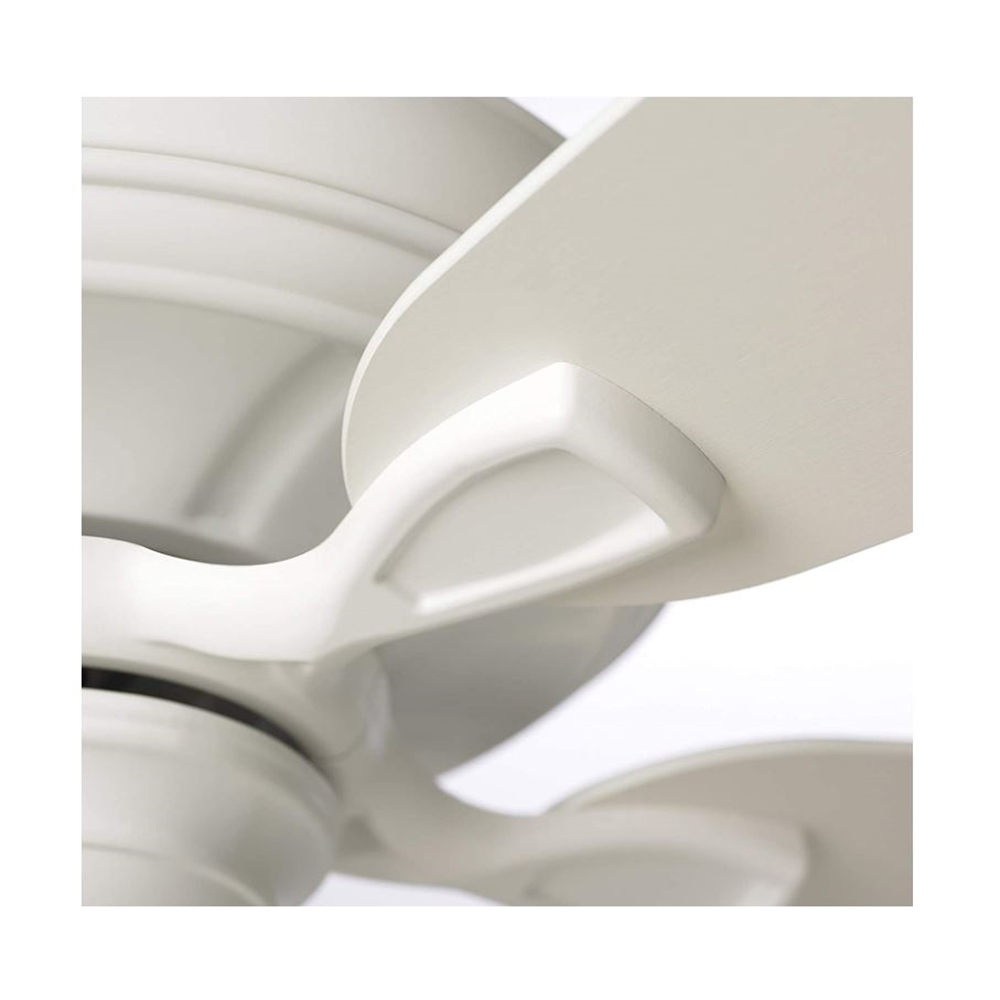 Luminance Kathy Ireland HOME Carrera Grande Eco 54" Ceiling Fan Fixture with 6-Speed Wall Control and Downrod | Energy Star Rated Motor | Light Kit Adaptable and, Satin White, with Timber Grey Blades