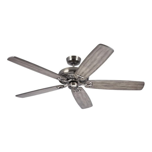 Kathy Ireland Home Crown Select Eco 60in  Ceiling Fan | Home Improvement Fixture with Wall Control | Light Kit Adaptable, Antique Pewter with Smoky Grey Blades CF4502AP-B78SMG