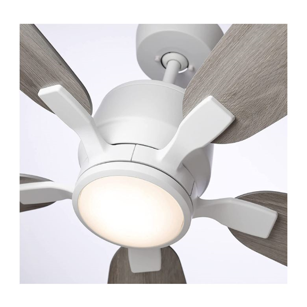 Luminance Kathy Ireland Ion Eco LED 72" Ceiling Fan, Satin White with Timber Grey Blades