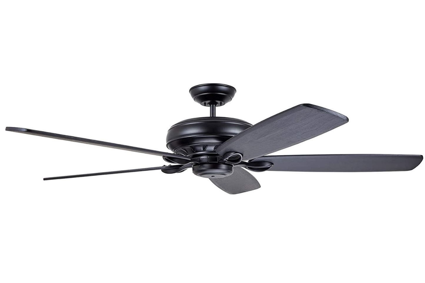 Kathy Ireland Home Penbrooke Select Eco 54in Ceiling Fan with Premium Motor | Energy Star Fixture for Home Improvement 6-Speed Wall Control | Barbeque Black with Black Solid Wood Blades