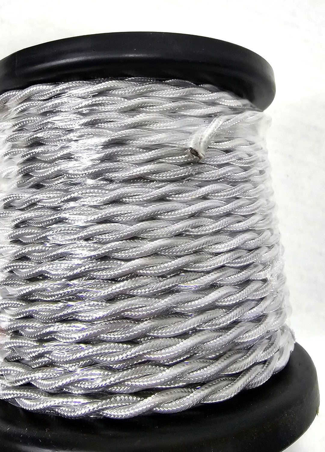 Luminance Rayon Covered Twisted Cord Silver White D8328