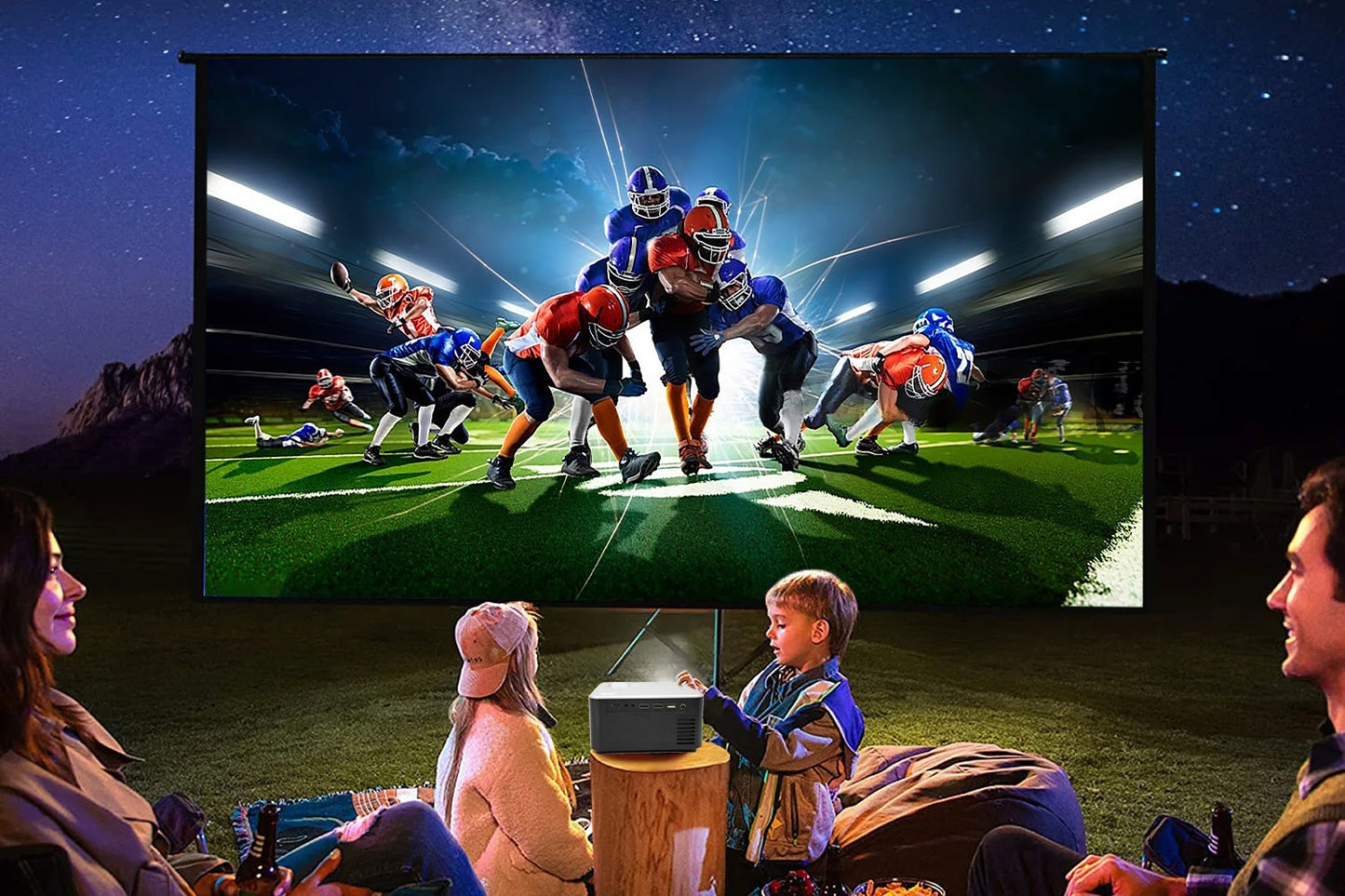 RCA RPJ133 1080P, 30"-150" Picture Size, Built in Bluetooth, HDMI,USB, Remote,Voice Control, Indoor, Outdoor, Smart Home Theater Projector, Includes Roku Streaming Stick