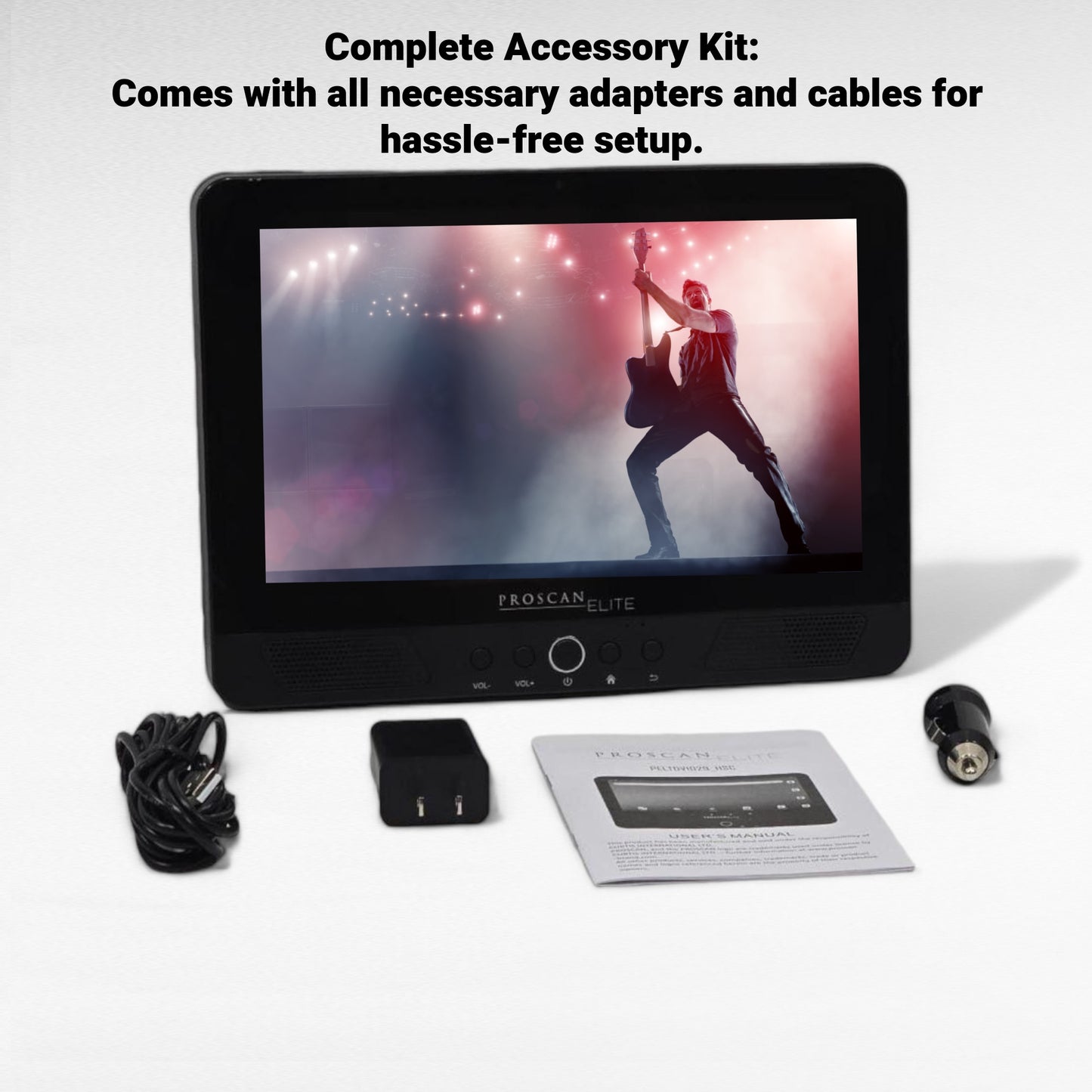 Proscan Elite 10.1" Quad Core Tablet/Portable DVD Combo 2GB/32GB with HDMI Port Storage Android 11 PELTDV1029