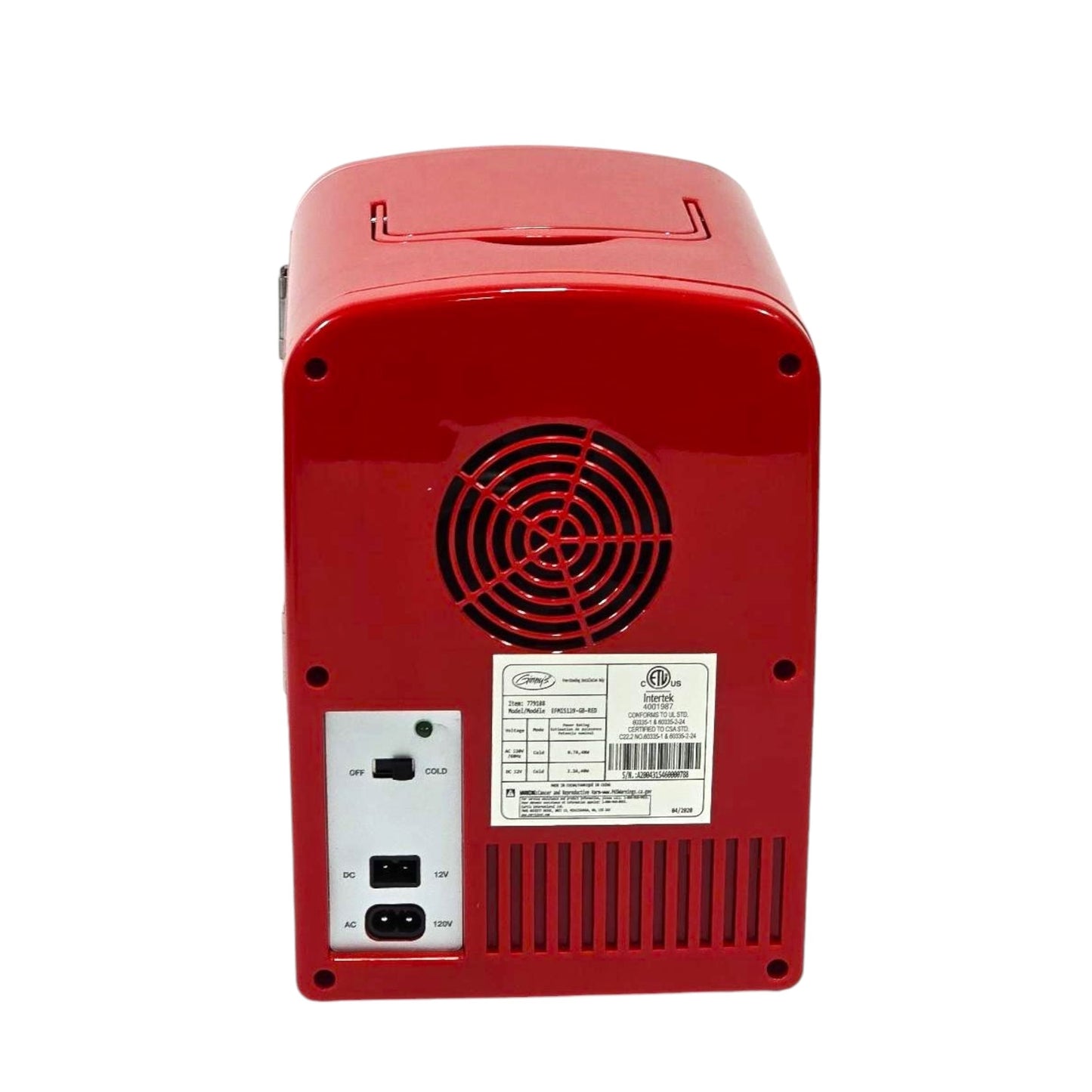 Ginny's Portable Retro Holds 6 cans or 4 liters Mini Fridge EFMIS129-GB-RED