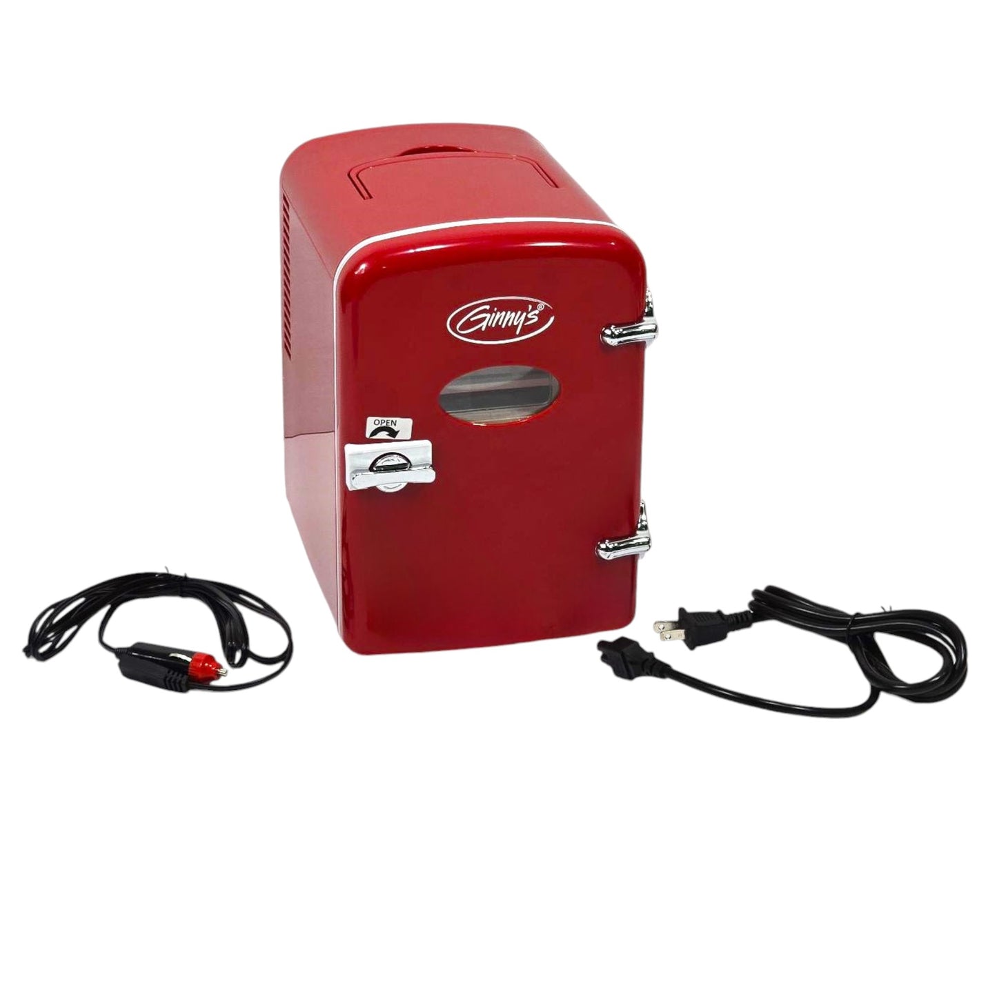 Ginny's Portable Retro Holds 6 cans or 4 liters Mini Fridge EFMIS129-GB-RED