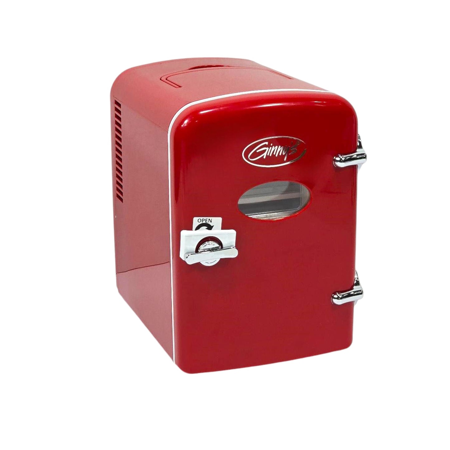 Ginny's Portable Retro Holds 6 cans or 4 liters Mini Fridge EFMIS129-GB-RED