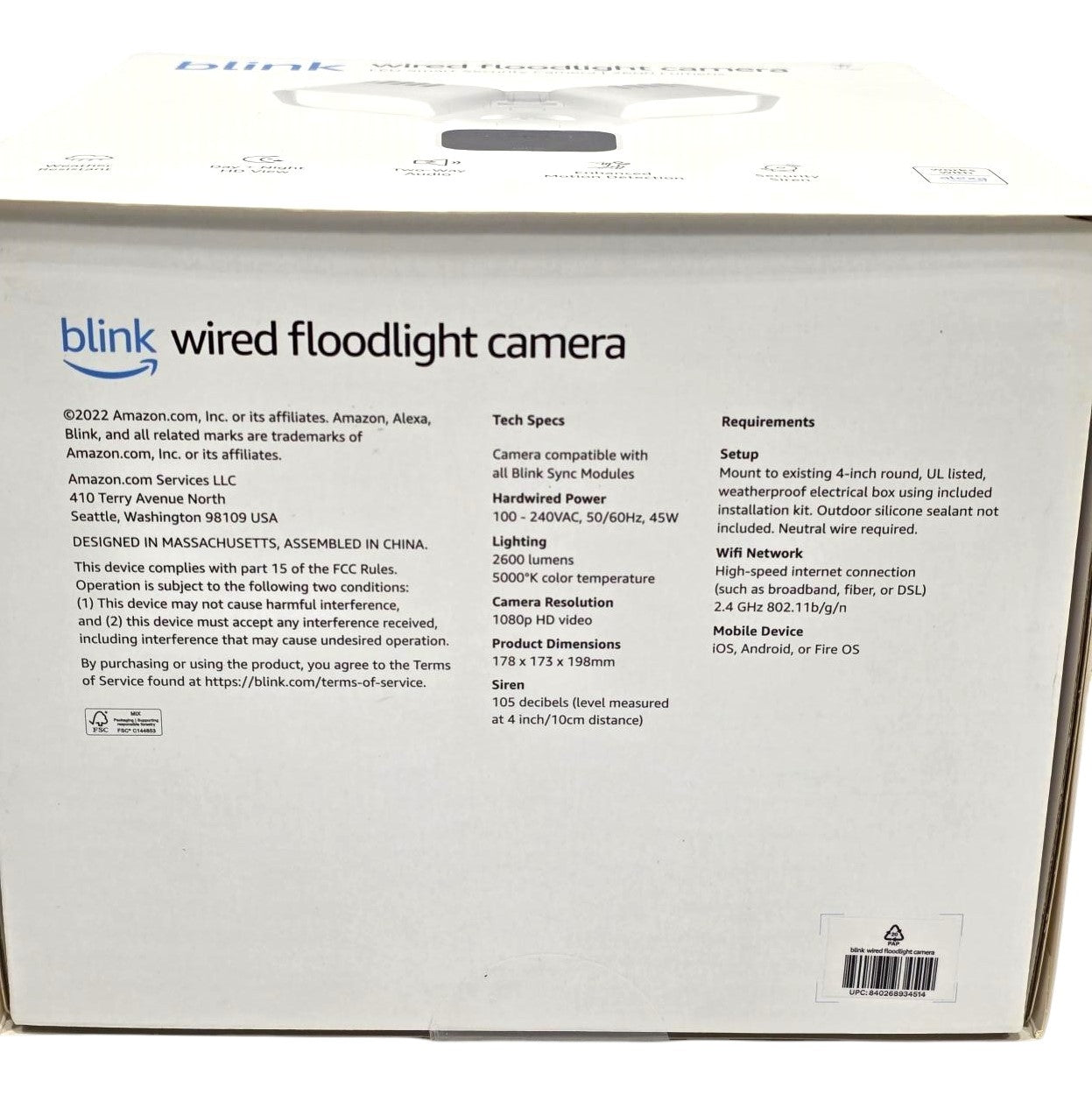 Blink Bundle: Wired Floodlight Camera + Pan-Tilt Indoor Cam + Video Doorbell 2