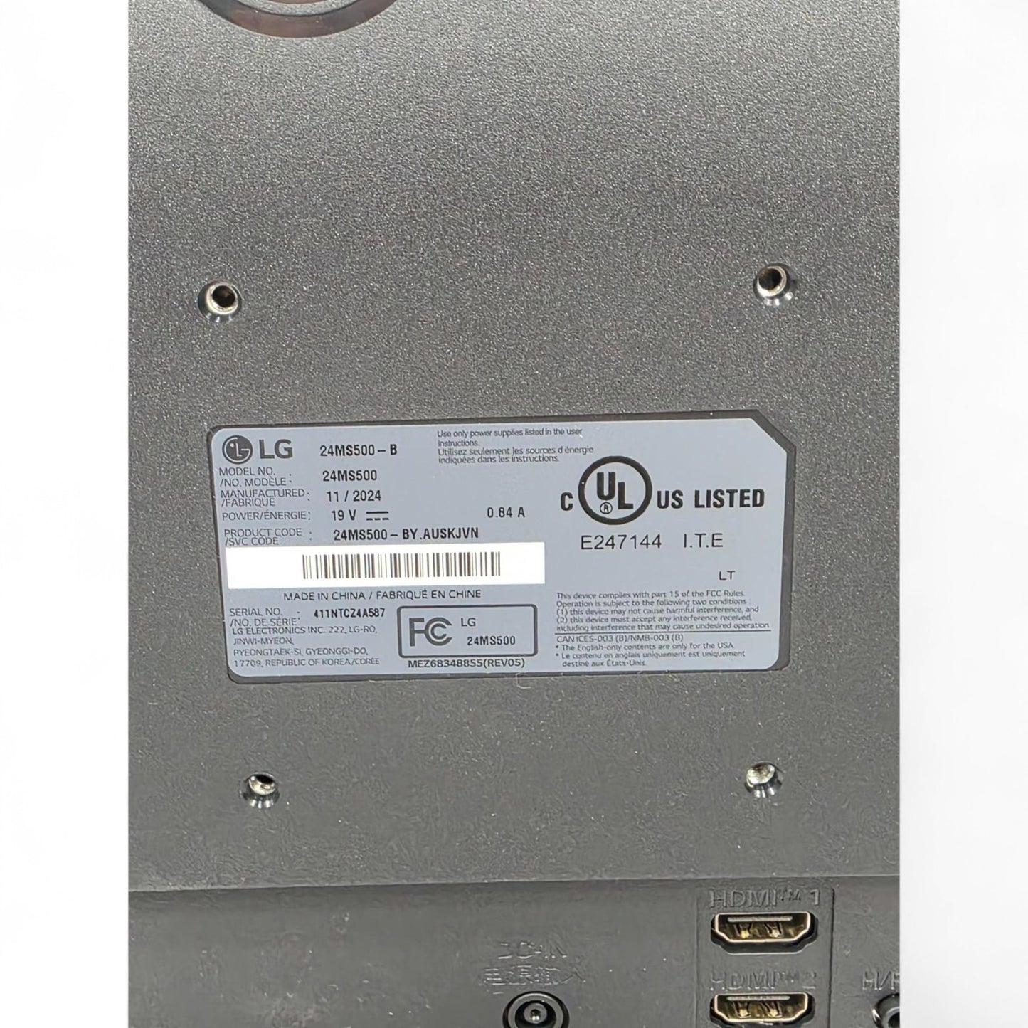 LG 24MS500-B 24 inch IPS FHD 1920x1080 100Hz 5ms HDMI Borderless Design Monitor