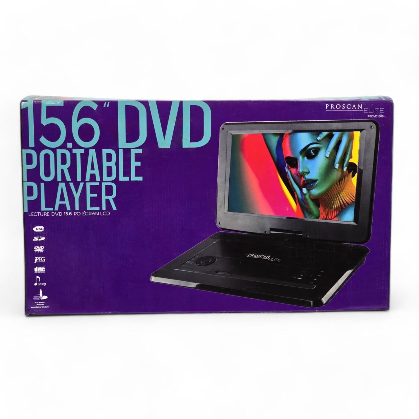 Proscan Elite 15.6" Portable DVD Player w/ Swivel Screen PEDVD1566 Black