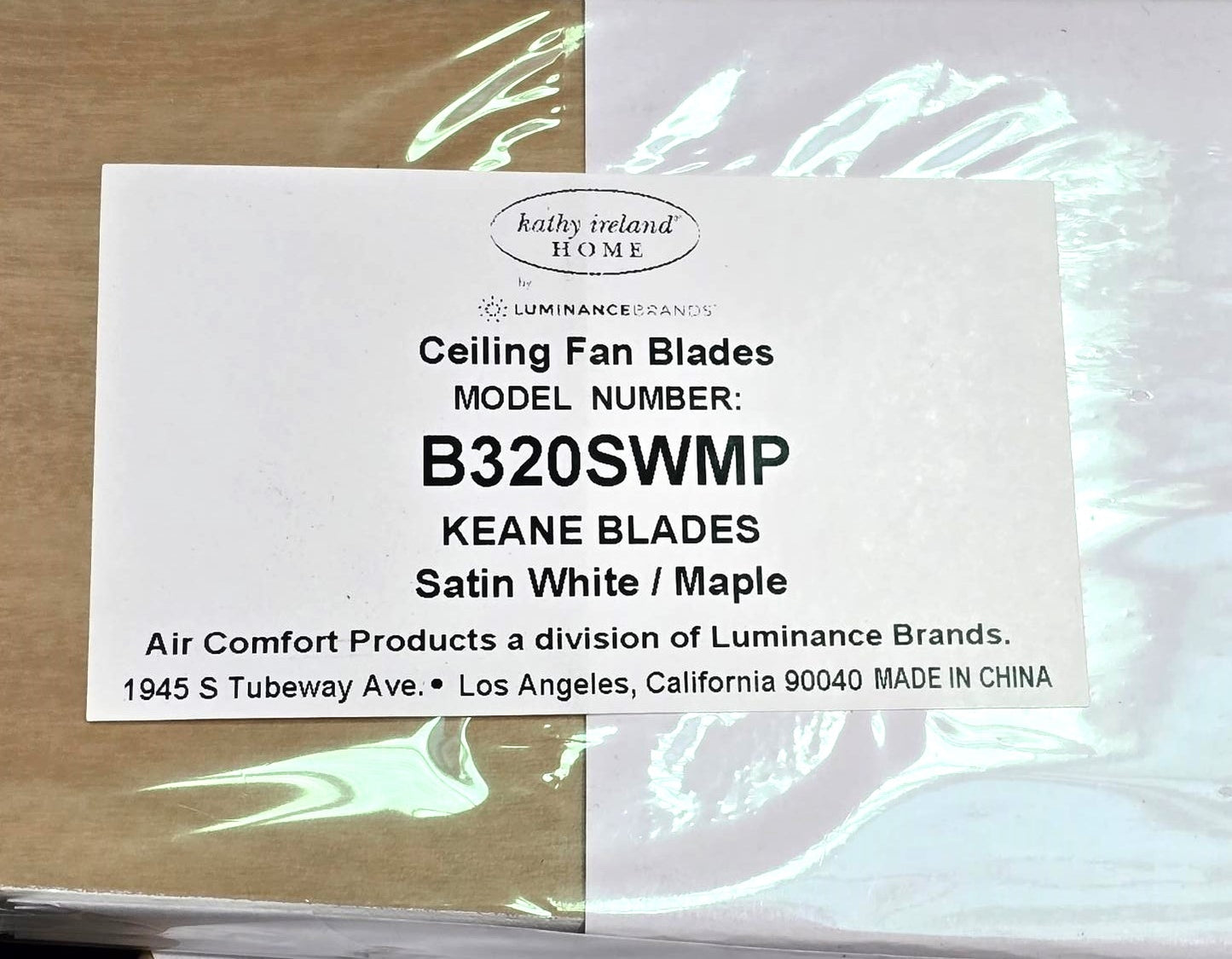 Luminance 3 Reversible Wood Blades in Satin White/Maple for Keane 52" Brushed Steel Indoor Ceiling Fan - B320SWMP