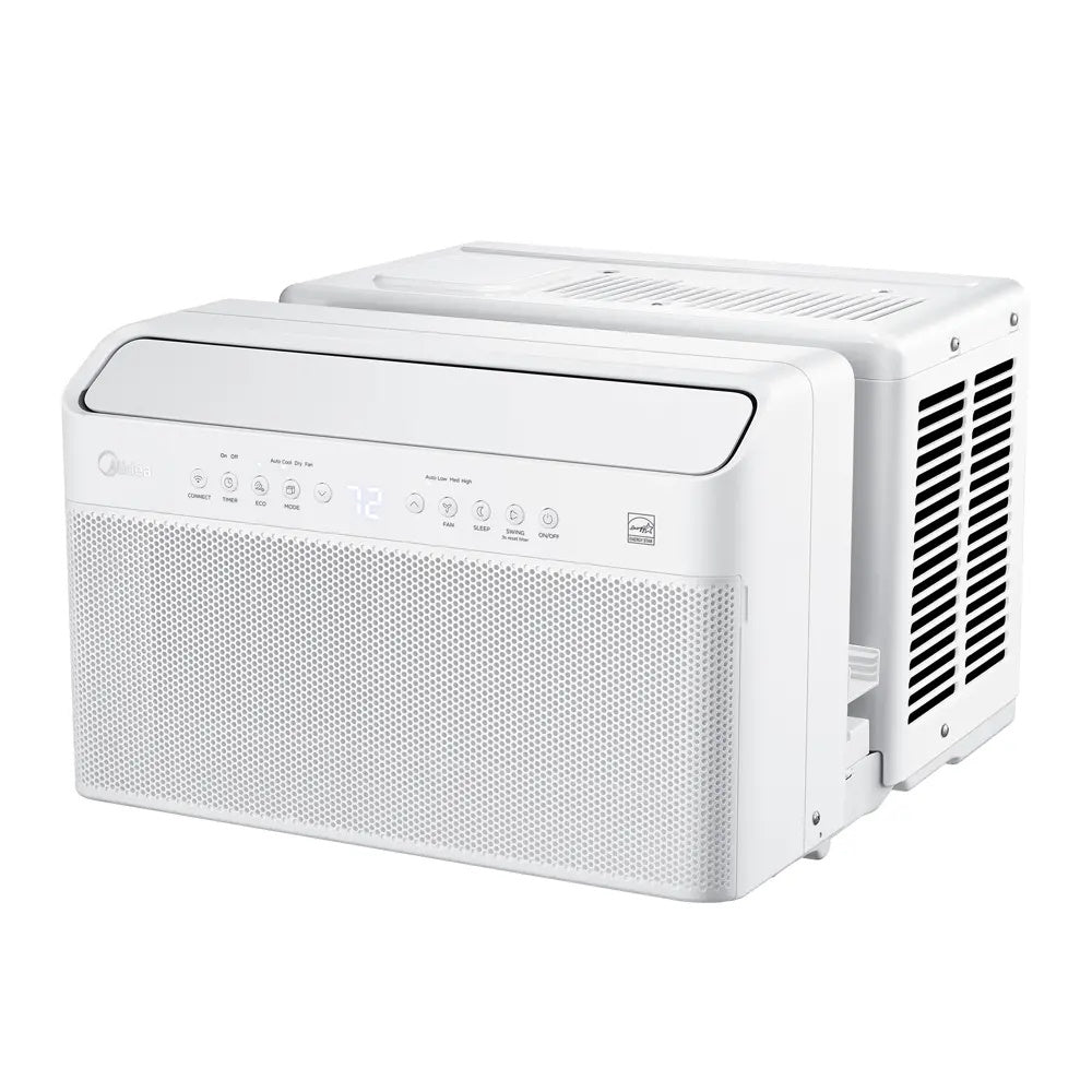 Midea 10,000 BTU Smart Inverter U-Shaped Window Air Conditioner, 450 Sq. Ft., White MAW10V1QWT