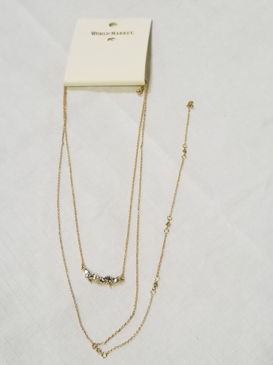 World Market Necklace Gold Tone Chain