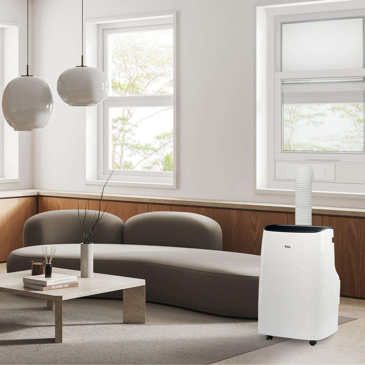 TCL H10P36W 10,000 SACC BTU (ASHRAE 14,000 BTU) Smart Portable Air Conditioner, Fan & Dehumidifier, 450 Sq. Ft, 3-Speeds, Remote Control