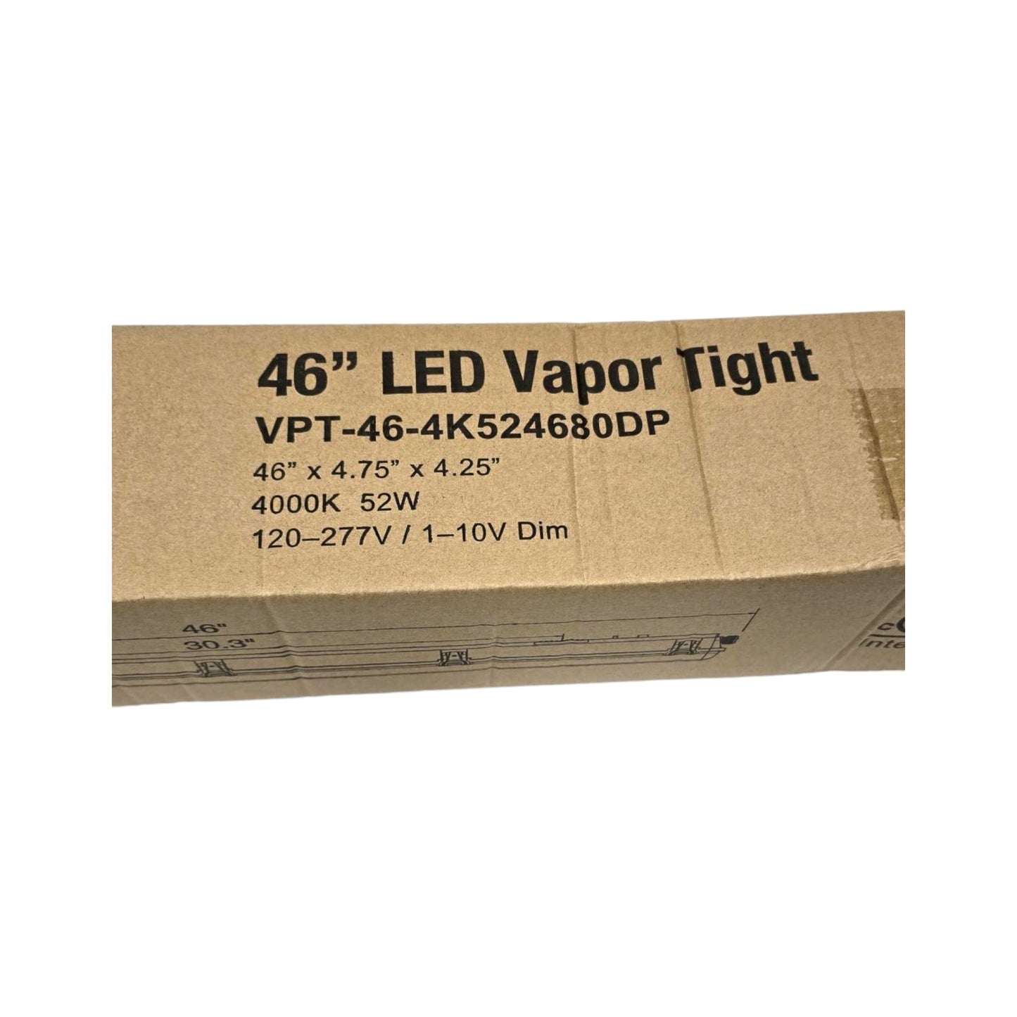 Elecrtrix 46" LED Polycarbonate Vapor Tight Fixture 4680LM VPT-46-4K52-4680-DP
