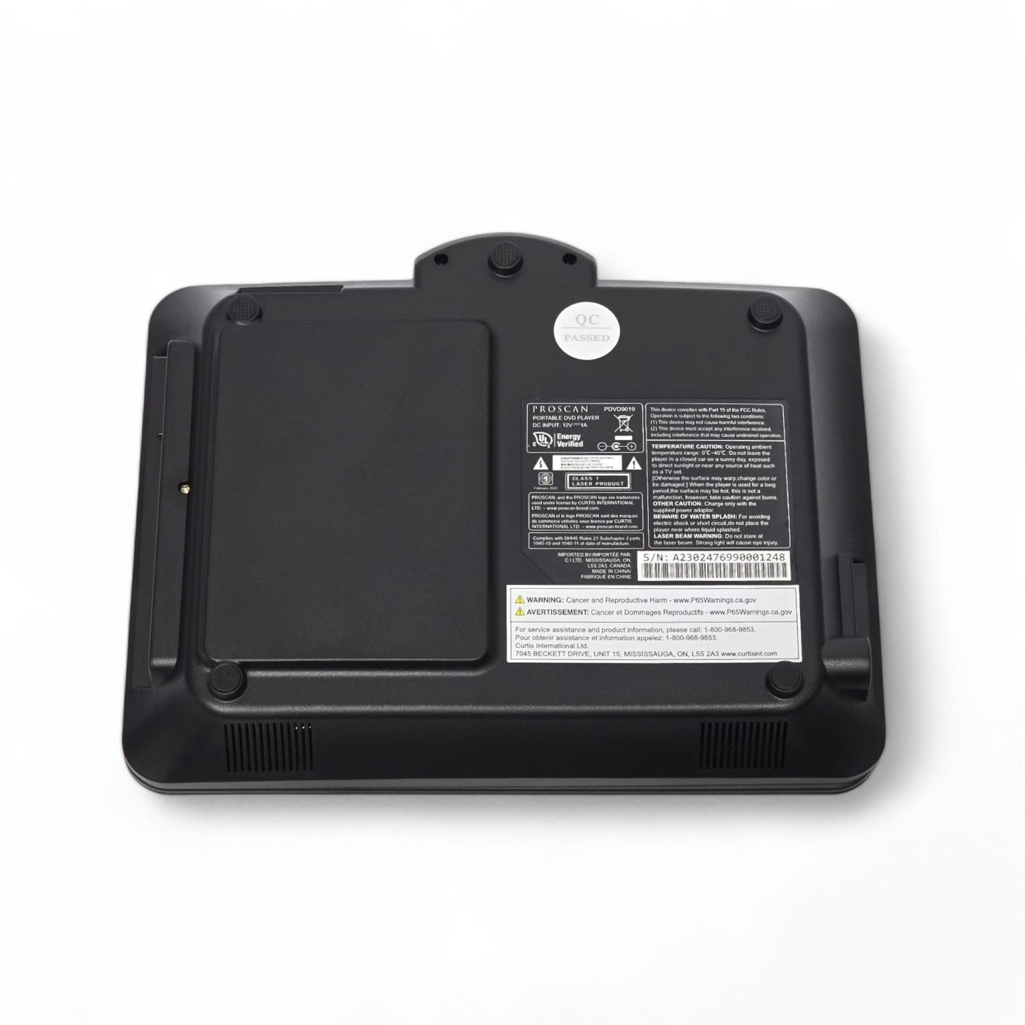 Proscan PDVD9019 9-inch 180-degree Swivel Screen Portable DVD Player with Remote Control, 5 Hour Battery, USB & SD Card Inputs, Text to Speech, Black