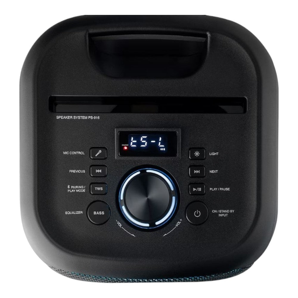 Sharp 8" Bluetooth Party Speaker 2- pack, 400W peak power, 8" Woofer, 1" Tweeter 12-Hour Battery - PS-916