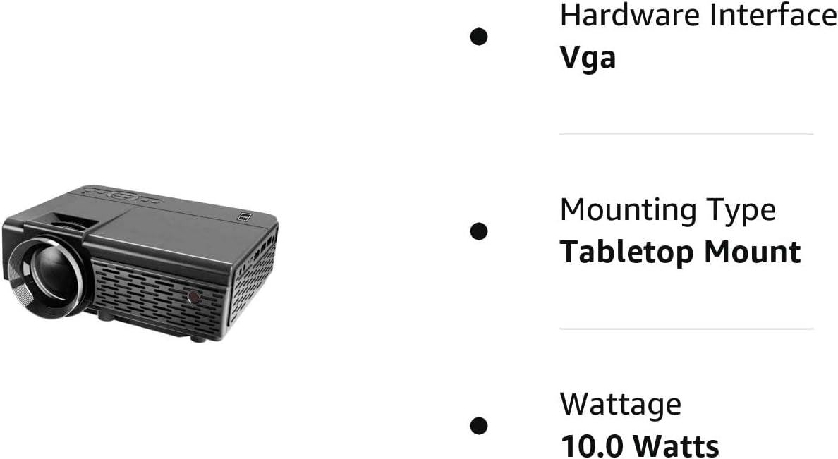 RCA RPJ107 1080P, Streaming Ready, 30"-150" Picture Size, Bluetooth, HDMI, AV, USB, TF Card, Remote, Perfect for Movies, Gaming, Outdoor, Indoor, Home Theater Projector