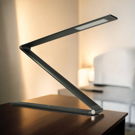 Electrix Slim Line Z Foldable Desk LED Lamp 1217 Lumens 24V 500mA, Color: Dark Grey Brushed Aluminum - 20840-000